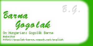 barna gogolak business card