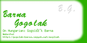 barna gogolak business card